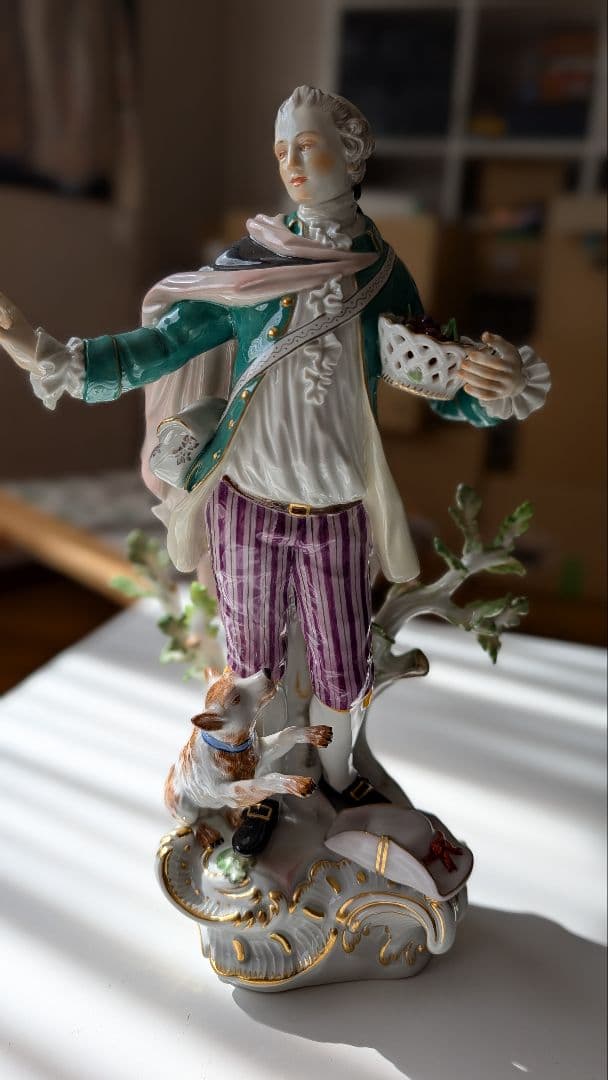 マイセン フィギュリン ペア ケンドラー 葡萄売りの少年＆羊飼いの少女 双剣