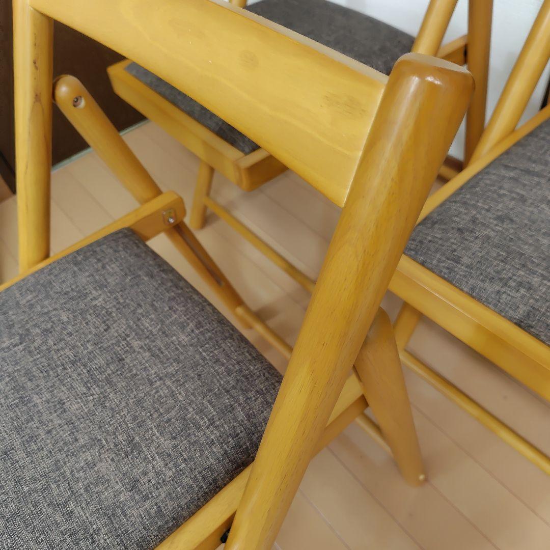 不二貿易 フォールディングチェアー ミラン(ナチュラル) FC-14　３脚