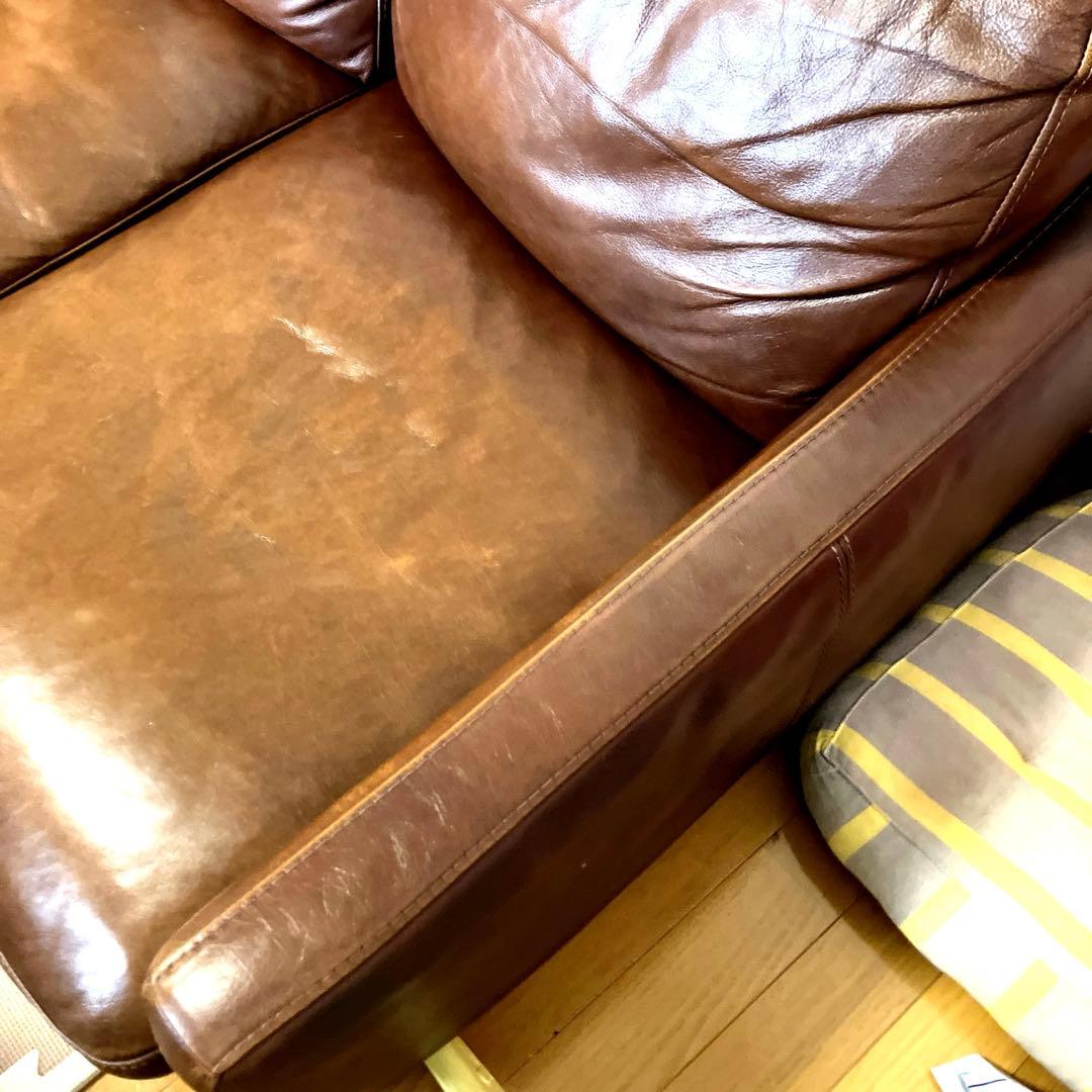i*︎様 ブラウン レザー 2人掛けソファ