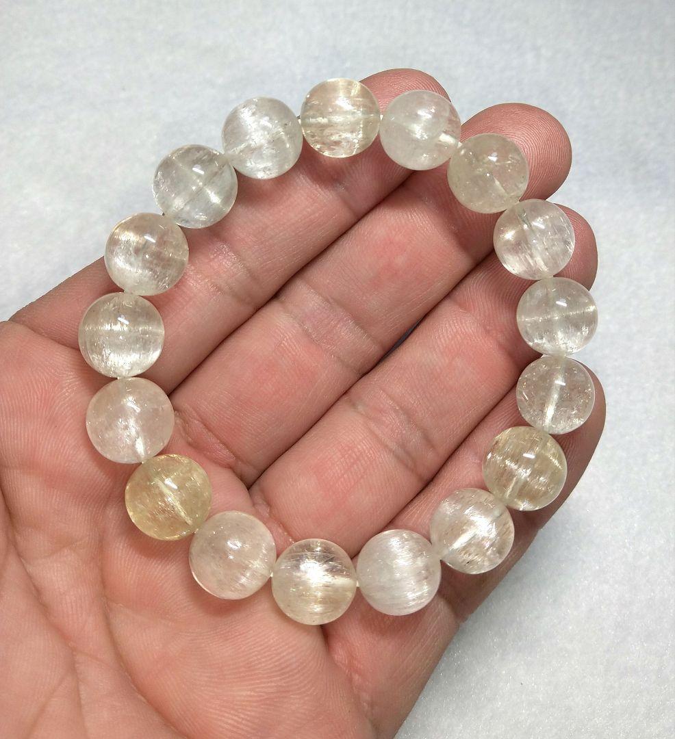 【良質,美品】キャッツアイクンツァイト　１２㎜　ブレスレット　希少　天然