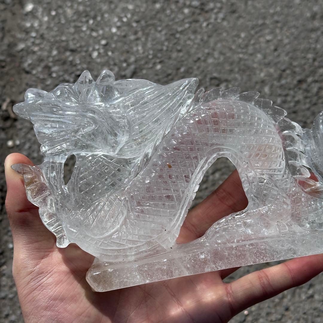 天然石水晶の龍　置物　ご購入前に在庫確認G.1207