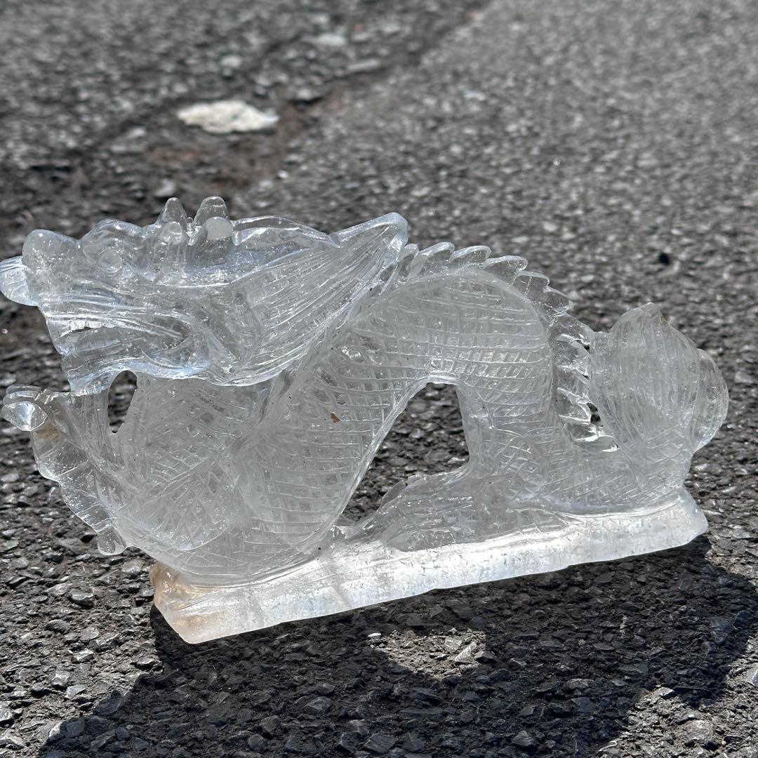 天然石水晶の龍　置物　ご購入前に在庫確認G.1207