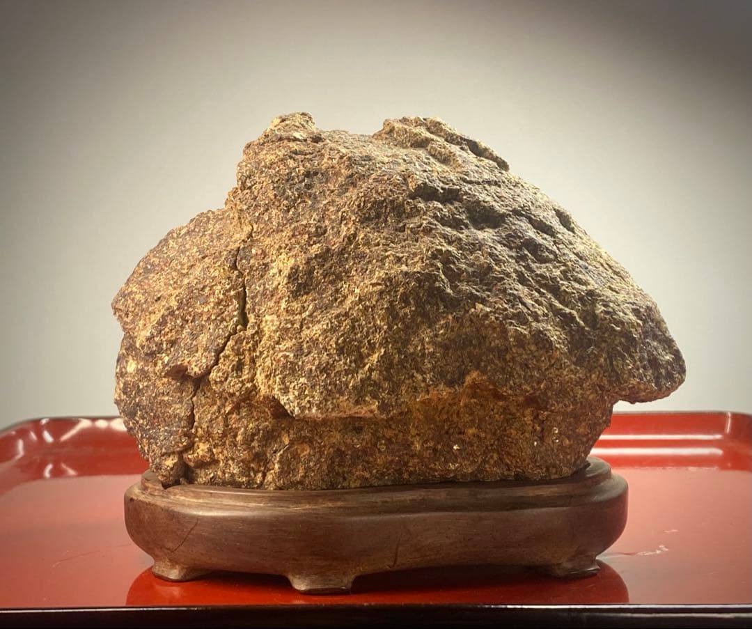 6761 鞍馬石 茅舎石 ウブ 銘 草庵 水石 盆栽 盆石