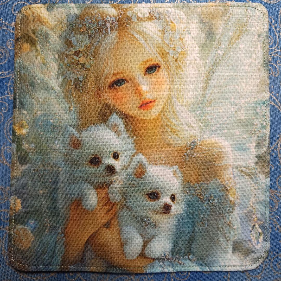 yourelia 937　4重ハンカチ　女の子　ポメラニアン柄　18枚