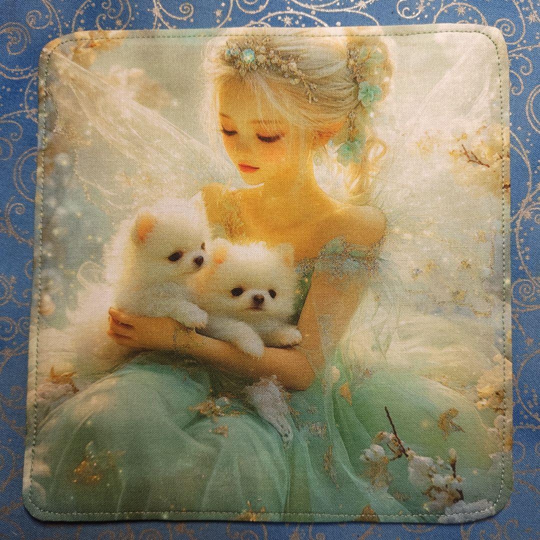 yourelia 937　4重ハンカチ　女の子　ポメラニアン柄　18枚