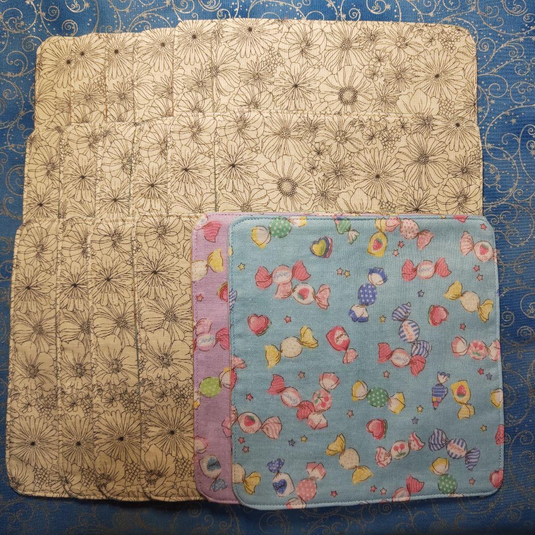 yourelia 937　4重ハンカチ　女の子　ポメラニアン柄　18枚