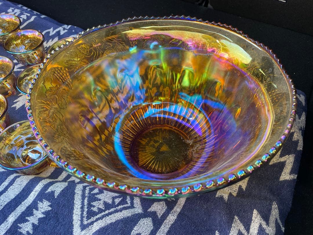 虹色ガラス食器セット ボウルとカップ12個