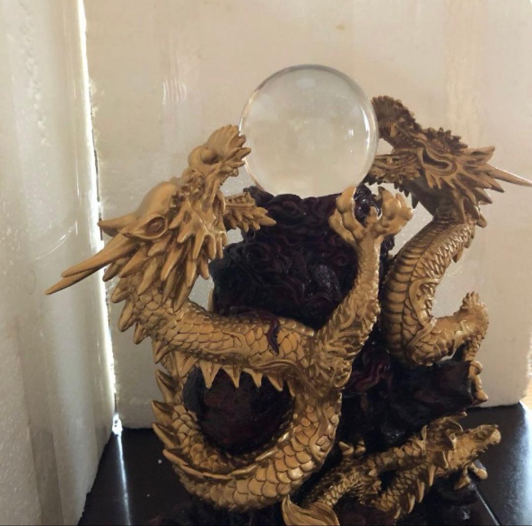 五本指龍の置物　小さい水晶　別つけます　縁起物　ドラゴン　大型　パワーストーン