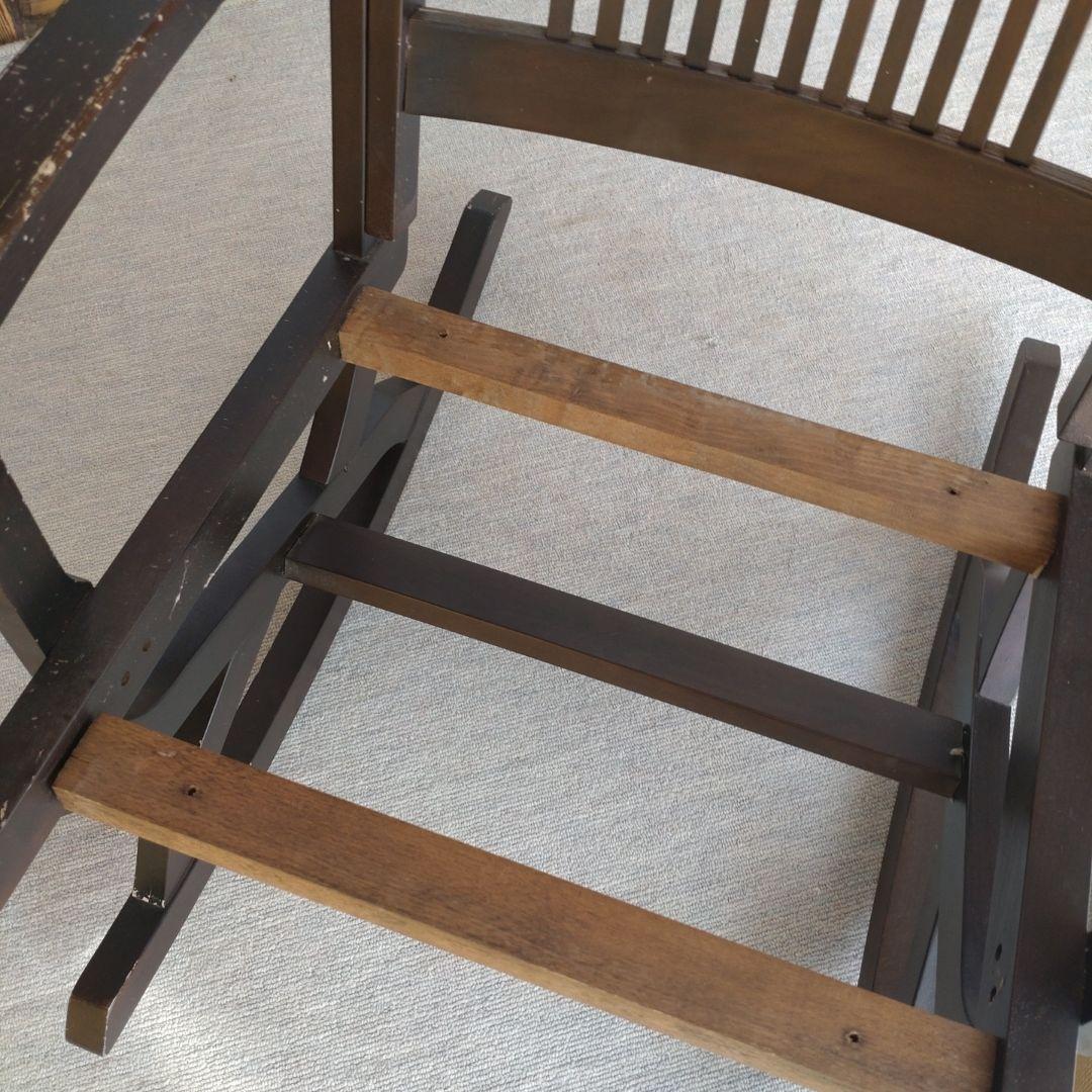 【飛騨家具】ダークブラウン ロッキングチェア アンティーク家具　レトロ