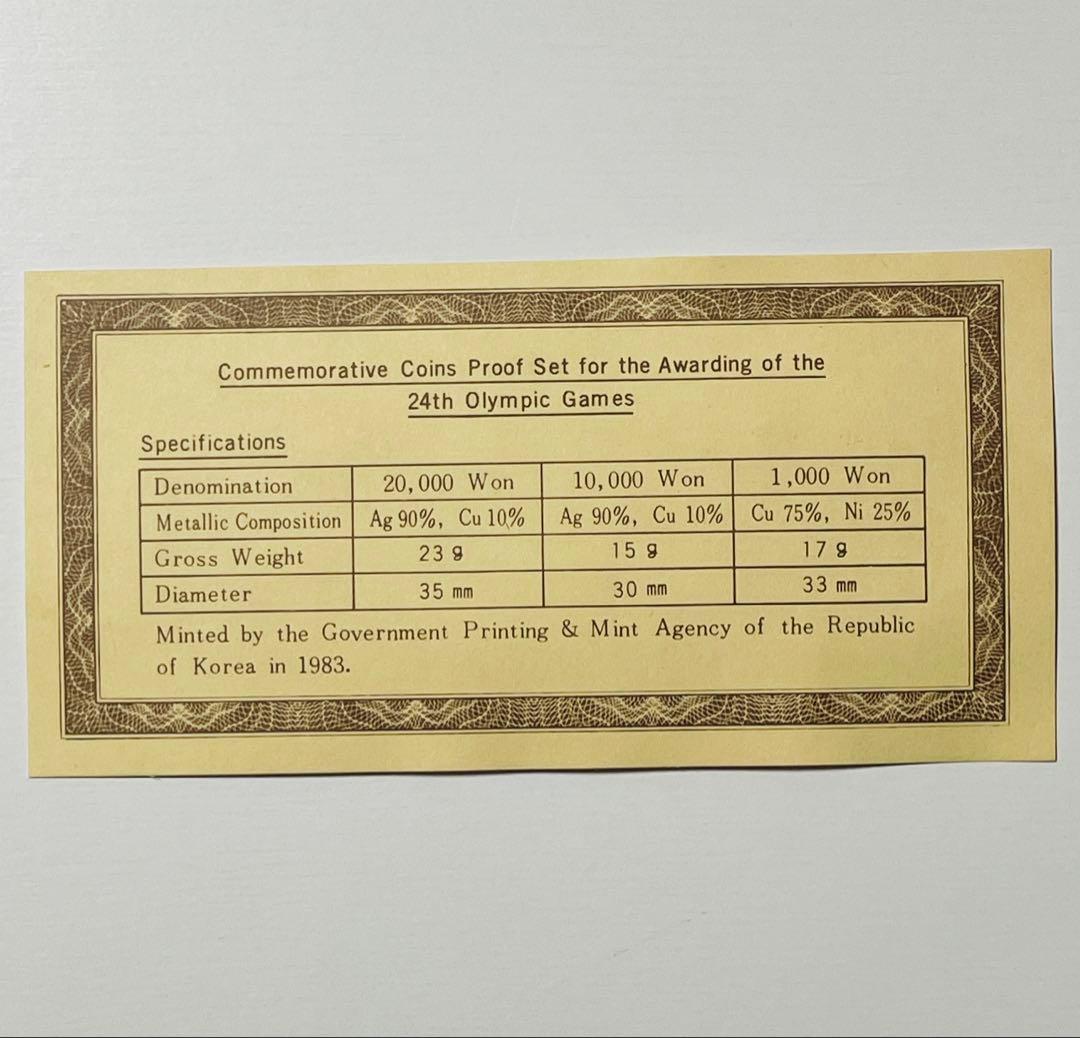 1983年 韓国 ソウルオリンピック記念硬貨 銀貨