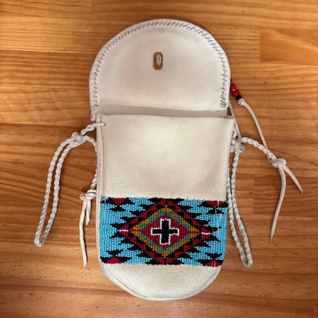 THE BINGO BROTHERSハンドメイド ビーズ刺繍レザーウエストポーチ