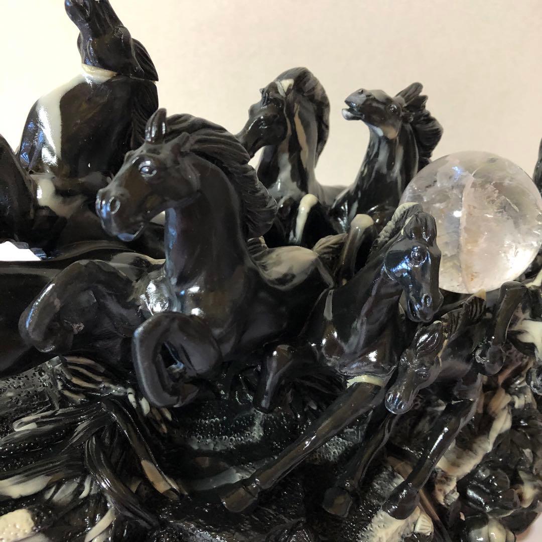 うまくいく　置物　馬　黒　B 2026 午年　新年