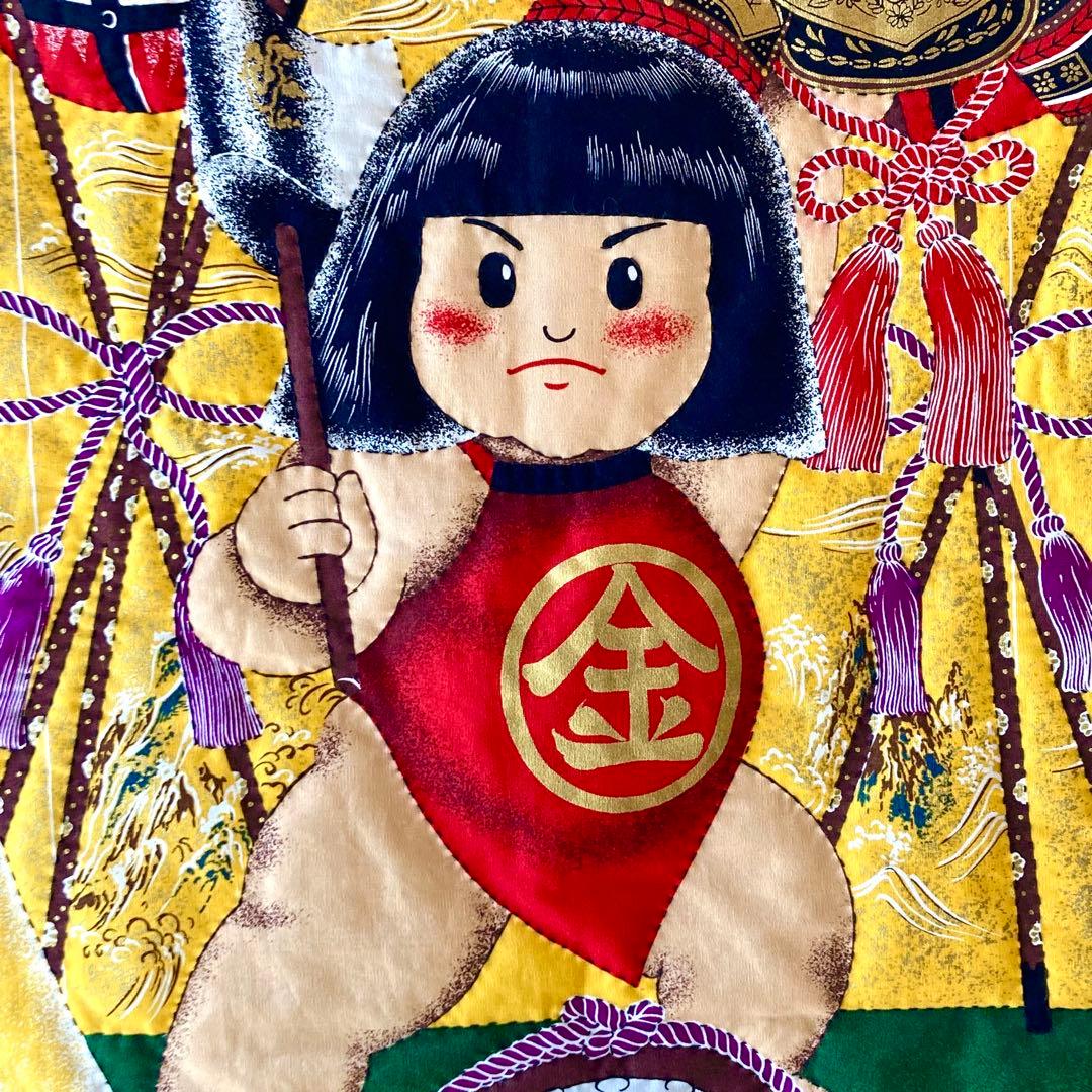 No.304 端午の節句　金太郎　手縫いキルト　タペストリー　ハンドメイド