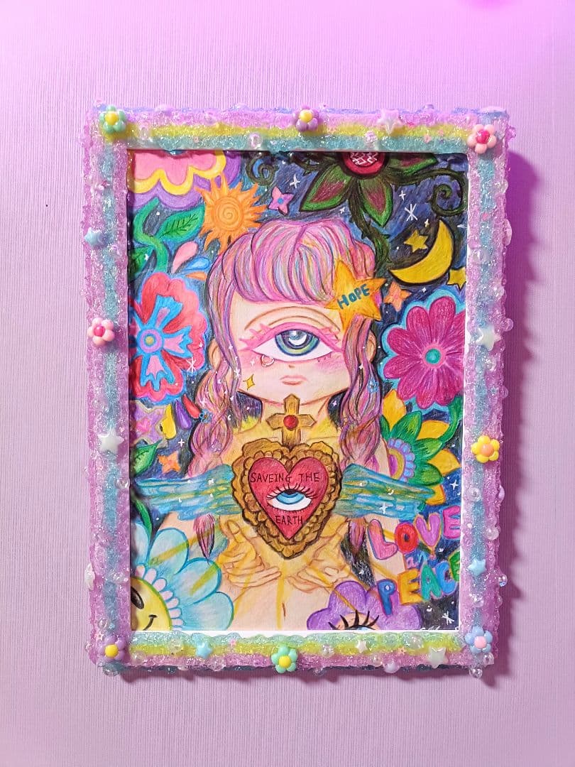 【一点物アート】Icono-Eye-再生-Saving the EARTH