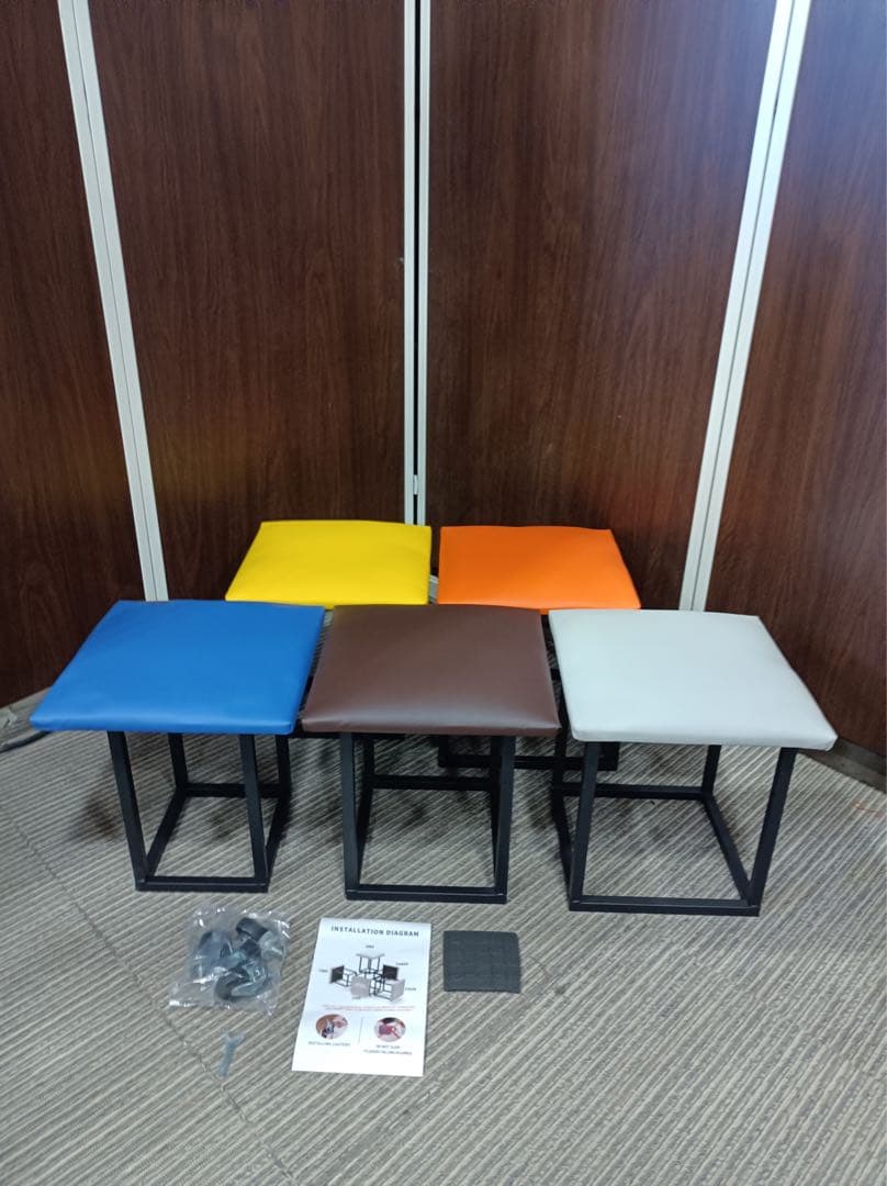 八6679【未使用品】5in1 スツールチェア　5色