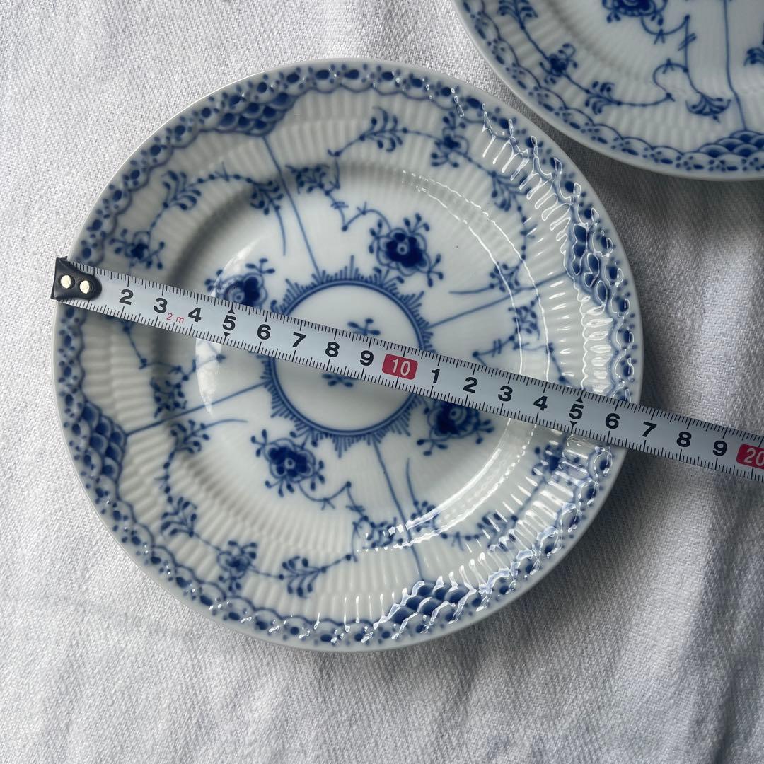 ロイヤルコペンハーゲン　ブルーフルーテッドハーフレース2枚 16.5cm ③