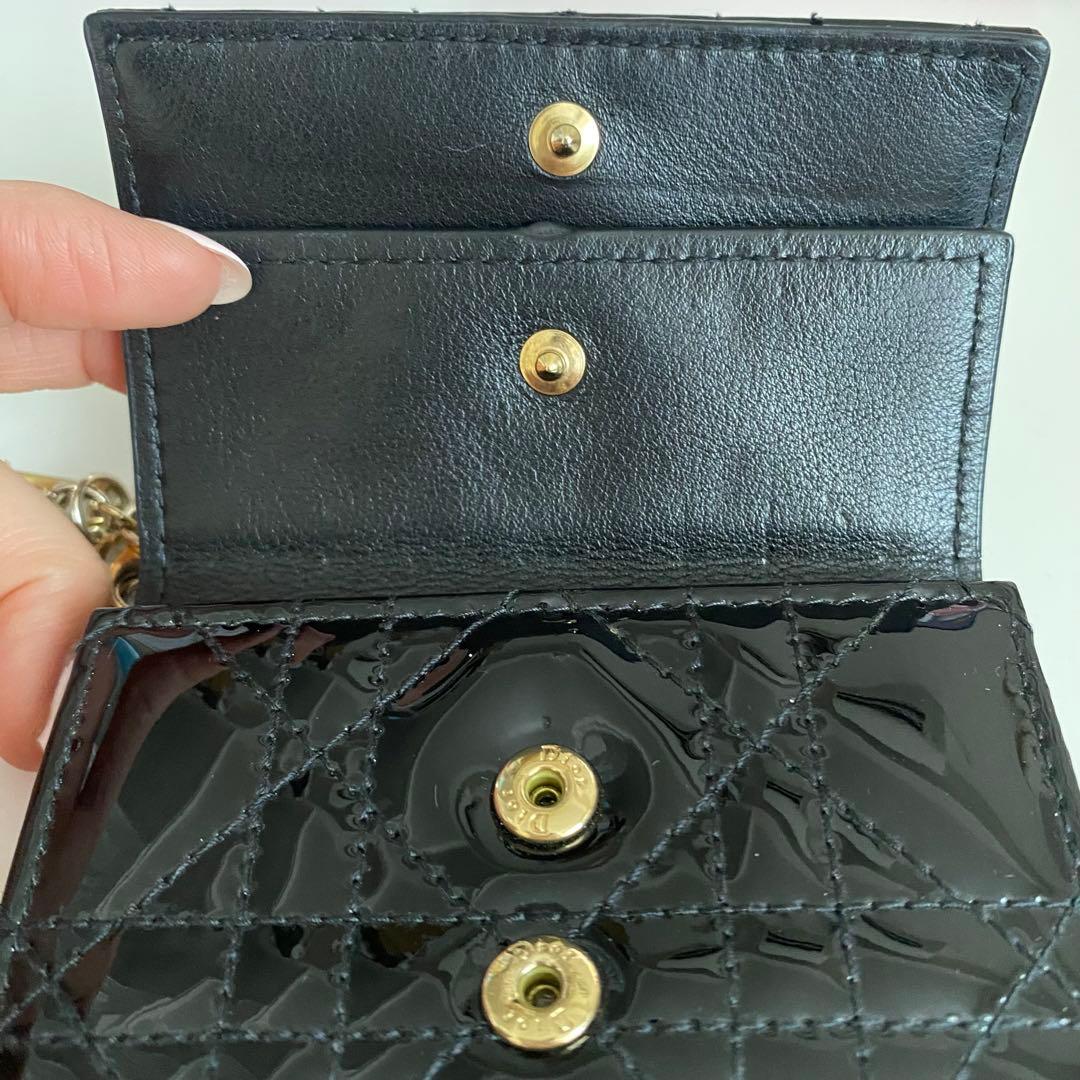 【DIOR/ディオール】　黒/ブラック エナメル　財布