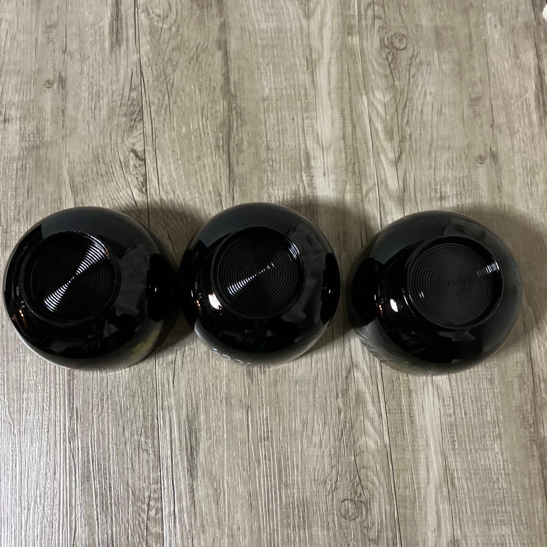 E-1 【未使用】汁椀 5客セット お碗 黒塗り 朱塗り 色違い花柄和食器箱入り