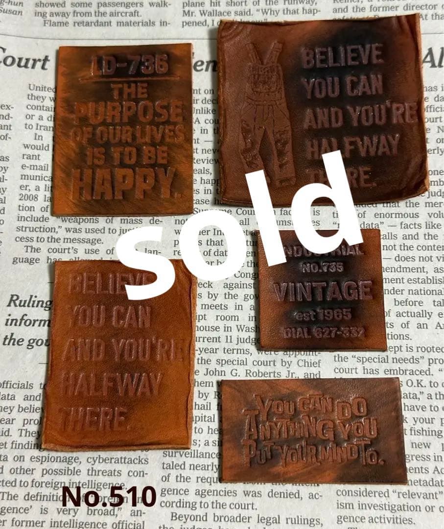 No.510 染色タグ 革タグ レザータグ ハンドメイド