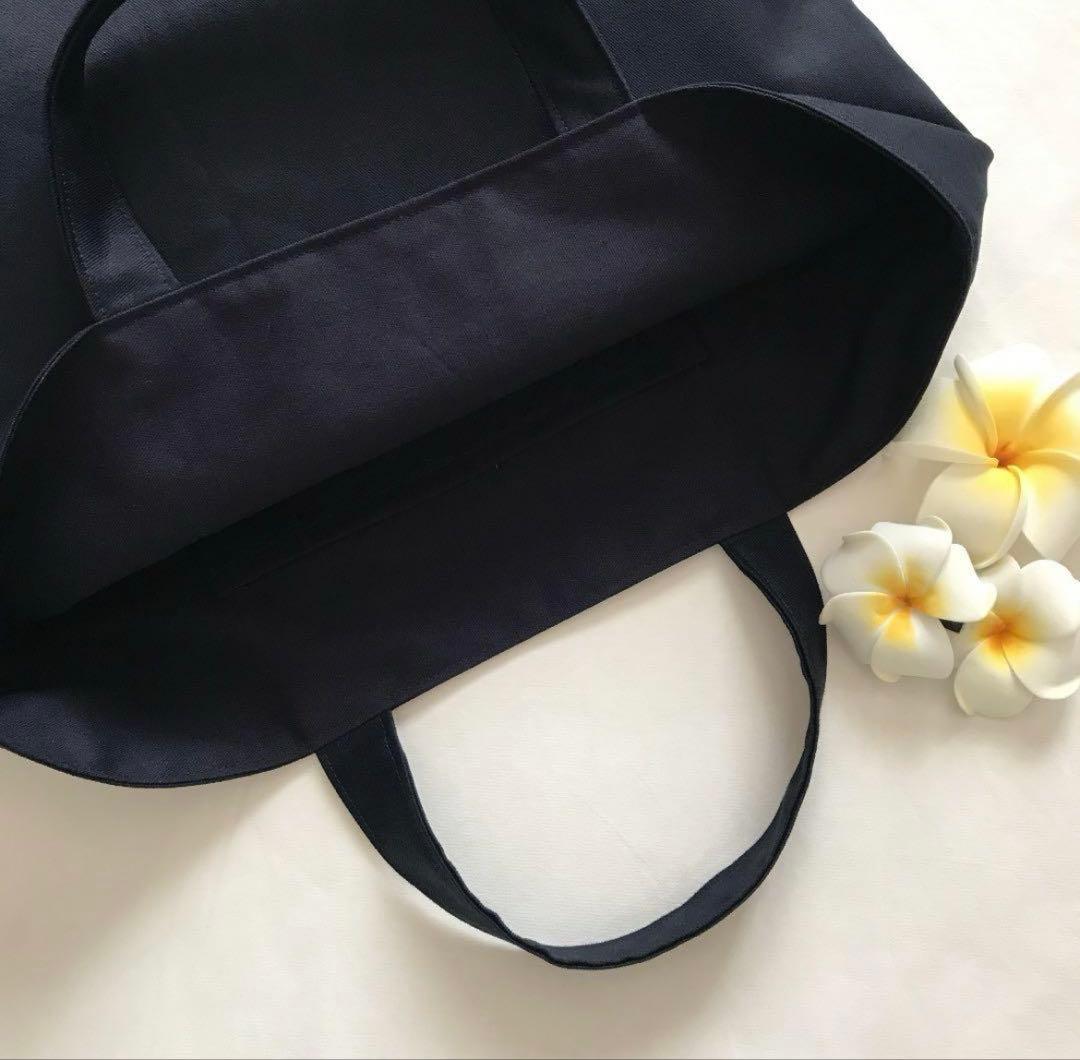 ☆ピサ様☆手提げカバン　靴入れ　体操服袋　濃紺無地　小花　イニシャル　オーダー