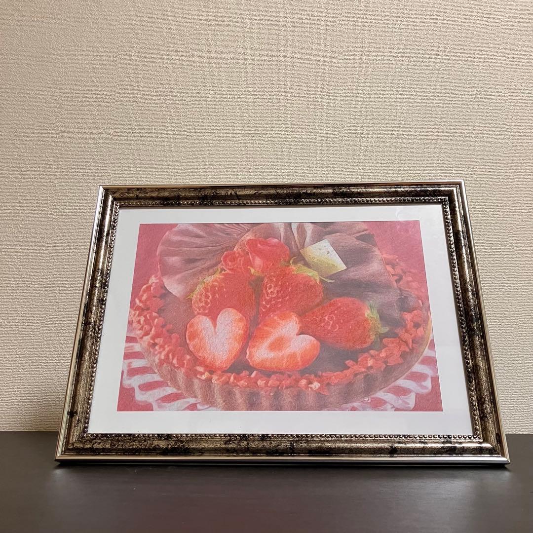 スイーツアート6 パステル画　額縁寸法32.7㎝×24.0㎝×1.5㎝