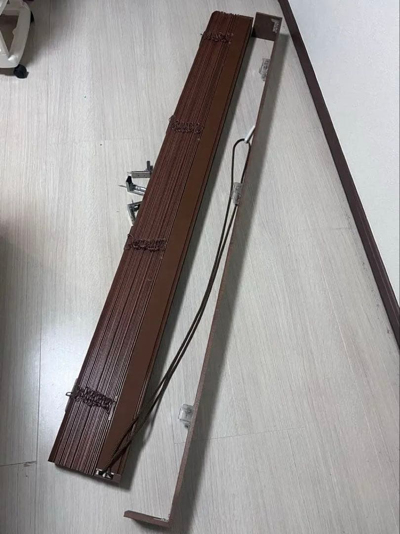 ブラウン 木製ブラインド 取り付け金具付き