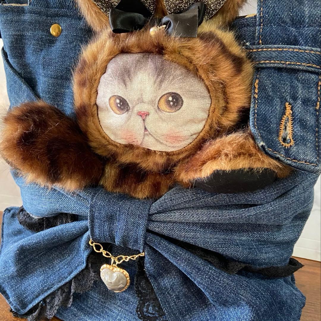 L*み様 コヤンイサムチョン♡デニムリメイク【リボン バッグ】トートバッグ ハン