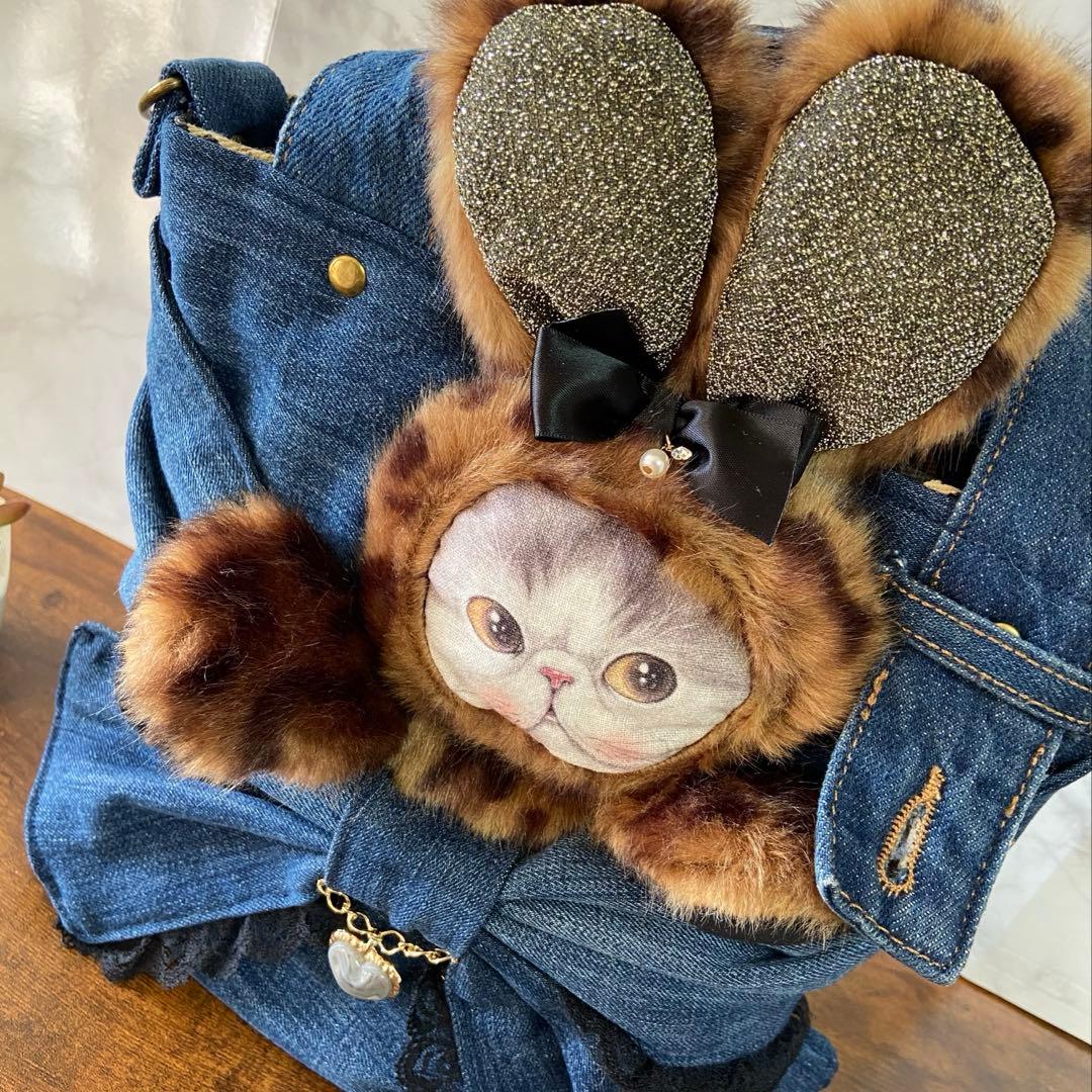 L*み様 コヤンイサムチョン♡デニムリメイク【リボン バッグ】トートバッグ ハン