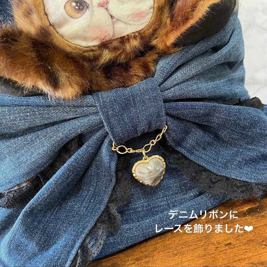 L*み様 コヤンイサムチョン♡デニムリメイク【リボン バッグ】トートバッグ ハン