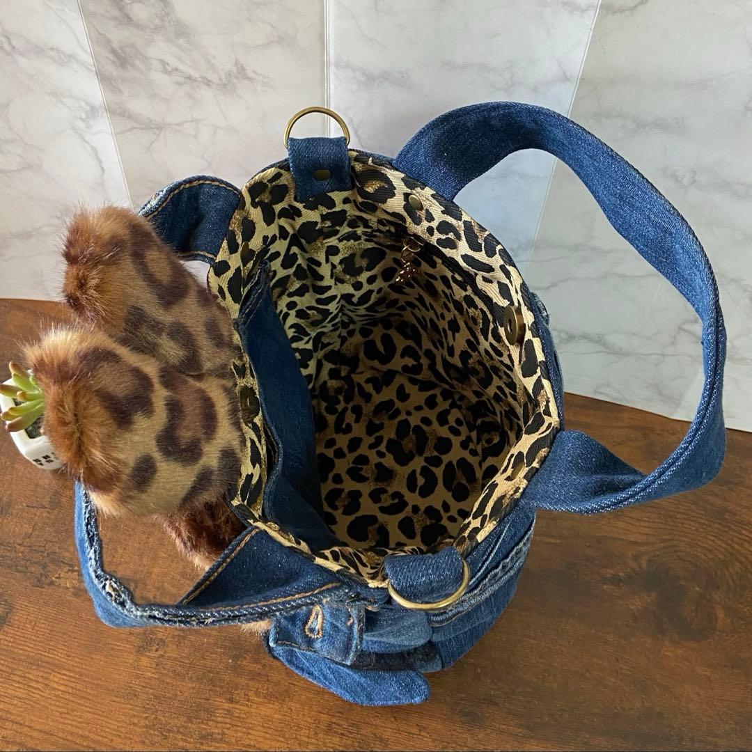 L*み様 コヤンイサムチョン♡デニムリメイク【リボン バッグ】トートバッグ ハン