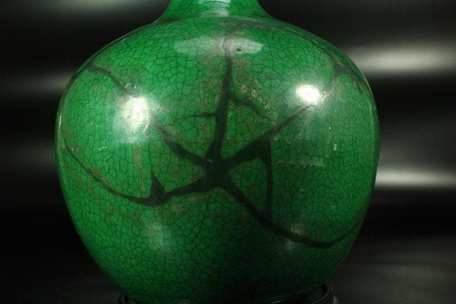 中国美術 壷 瓶 台付 二件(K-YC721)