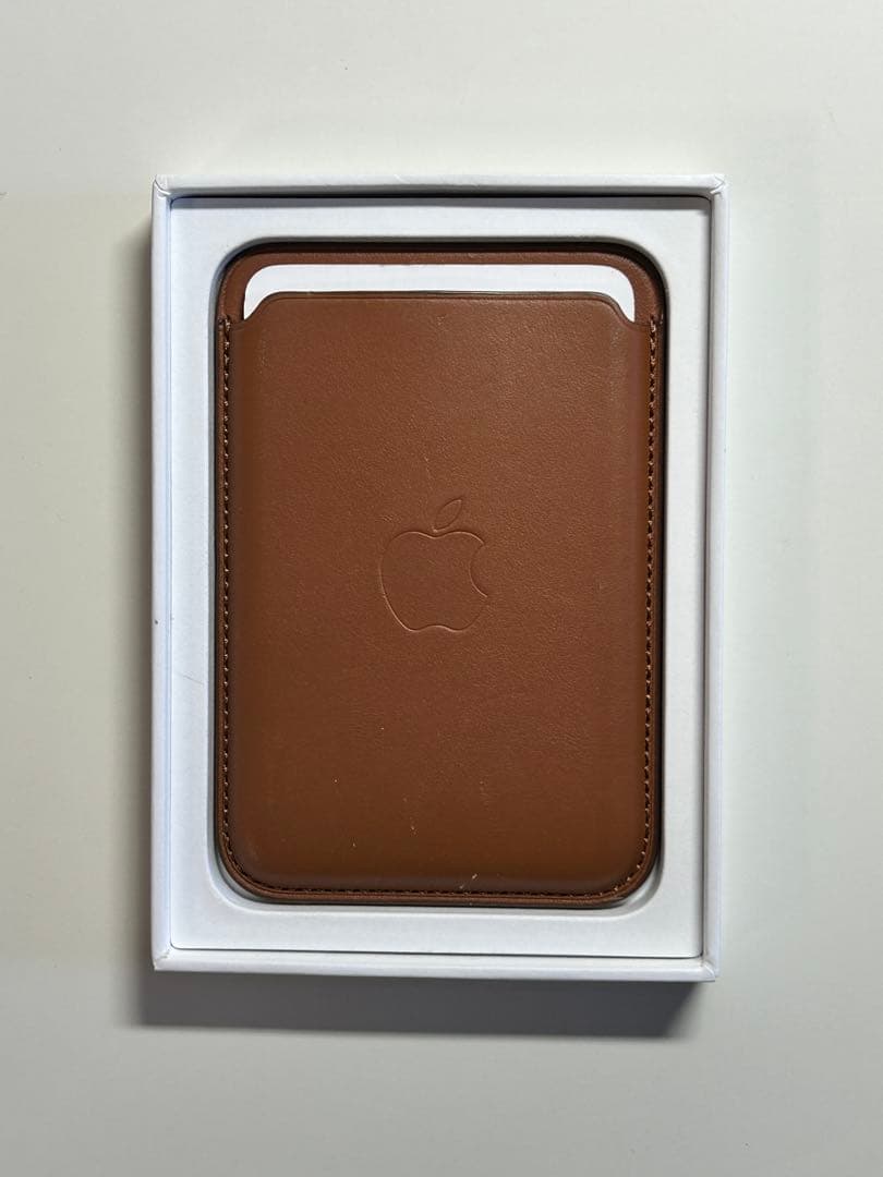 【美品】純正 MagSafe対応 iPhoneレザーウォレット・サドルブラウン③