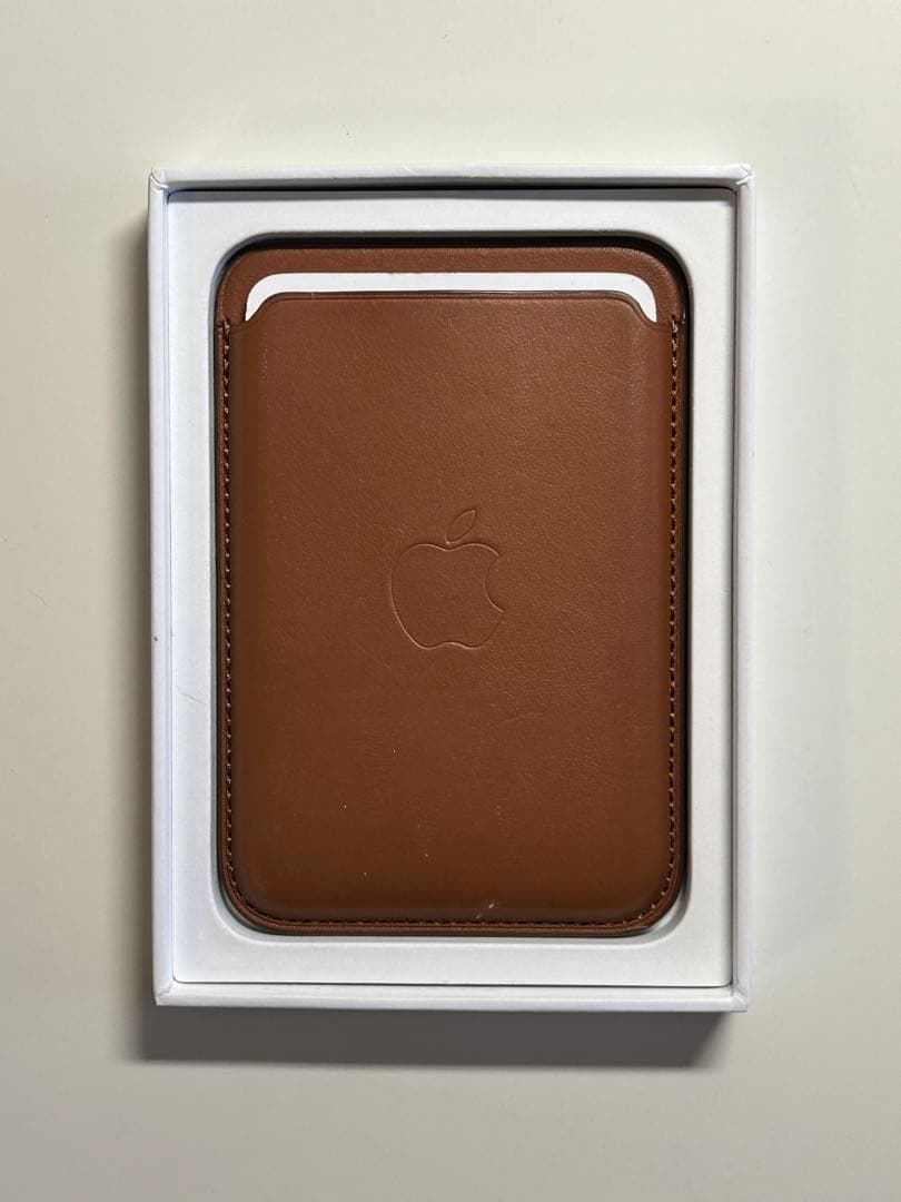 【美品】純正 MagSafe対応 iPhoneレザーウォレット・サドルブラウン③