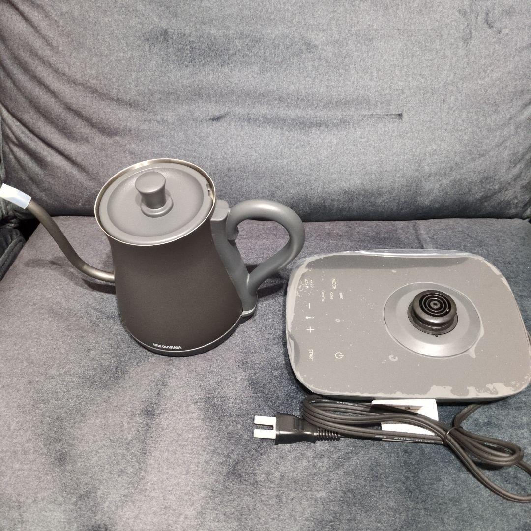 IRIS OHYAMA 電気ケトル IKE-C601T-BA グレー　新品