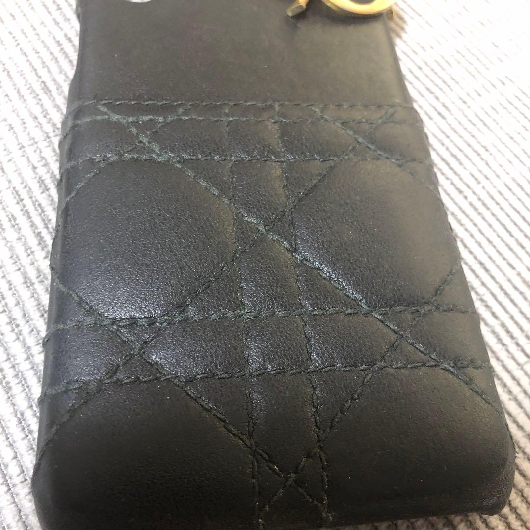Dior ロゴチャーム付き 黒レザーケース iPhone X 対応　希少　完売品