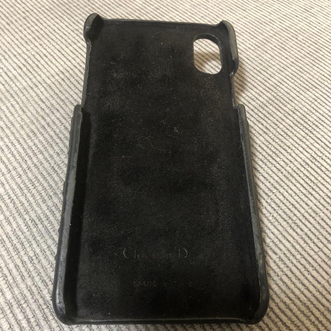 Dior ロゴチャーム付き 黒レザーケース iPhone X 対応　希少　完売品