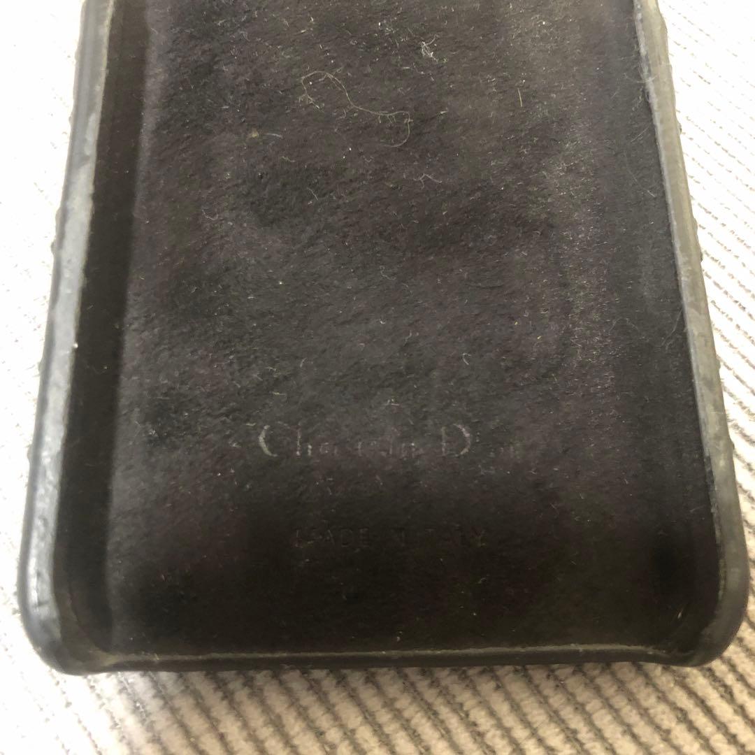 Dior ロゴチャーム付き 黒レザーケース iPhone X 対応　希少　完売品