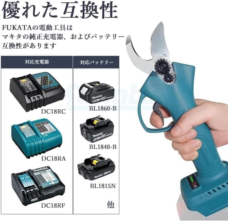 【電動 園芸用ハサミ本体】コンパクト充電式剪定ばさみ【バッテリー別売り 0301