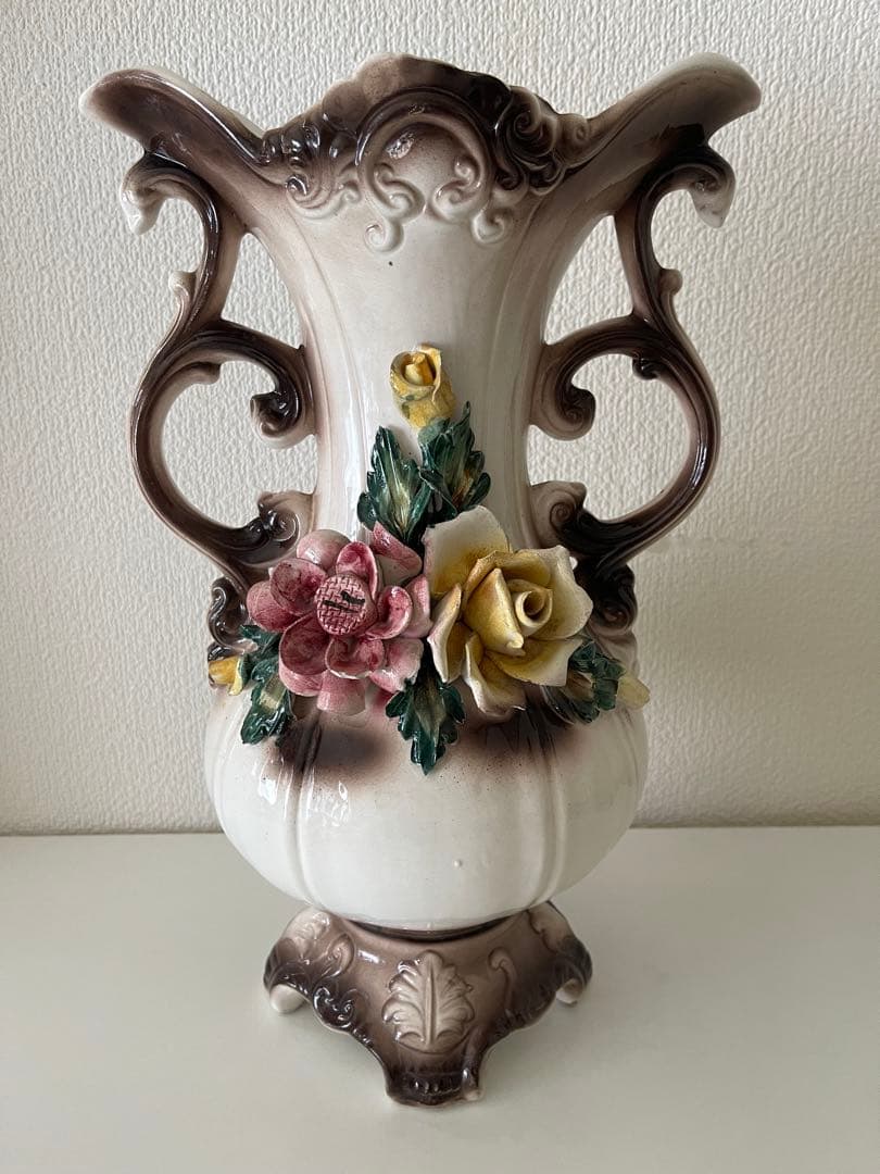 イタリア製　アンティーク陶器花瓶