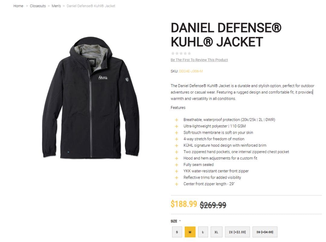 Daniel Defense KUHL アパレル サイズM アパレル サバゲー