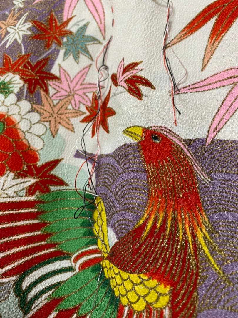 No.302アンティーク子供着物正絹新品未使用めちゃくちゃ綺麗着丈89裄丈39