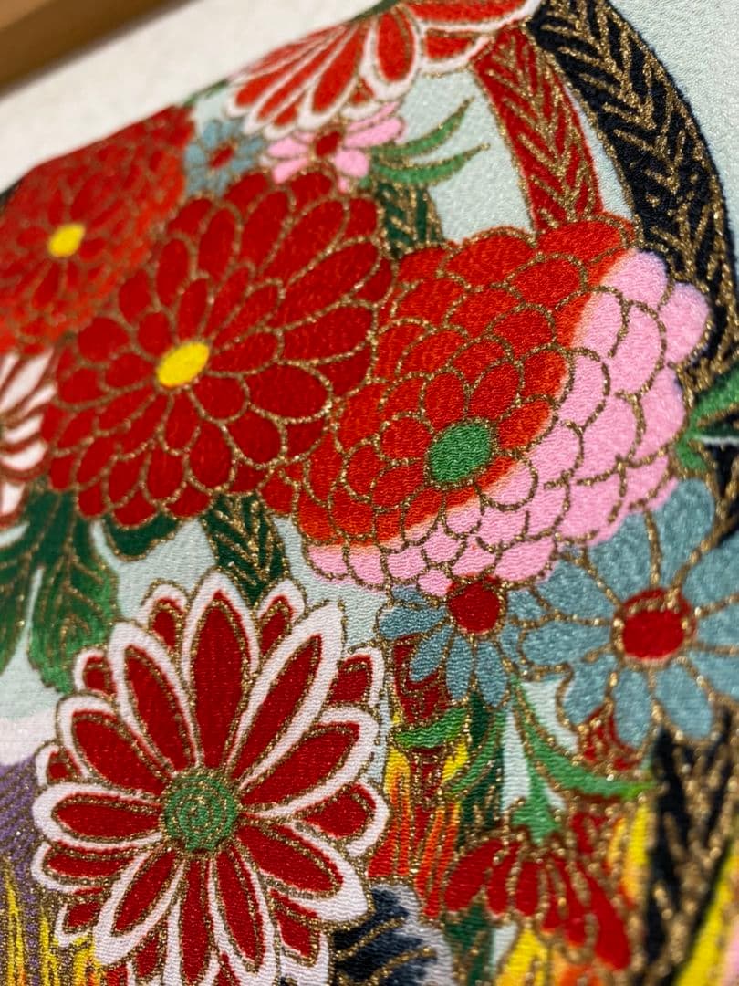 No.302アンティーク子供着物正絹新品未使用めちゃくちゃ綺麗着丈89裄丈39