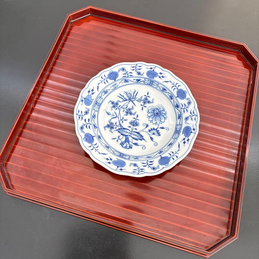 マイセンブルーオニオン　パン（ケーキ）皿18cm 2枚セット