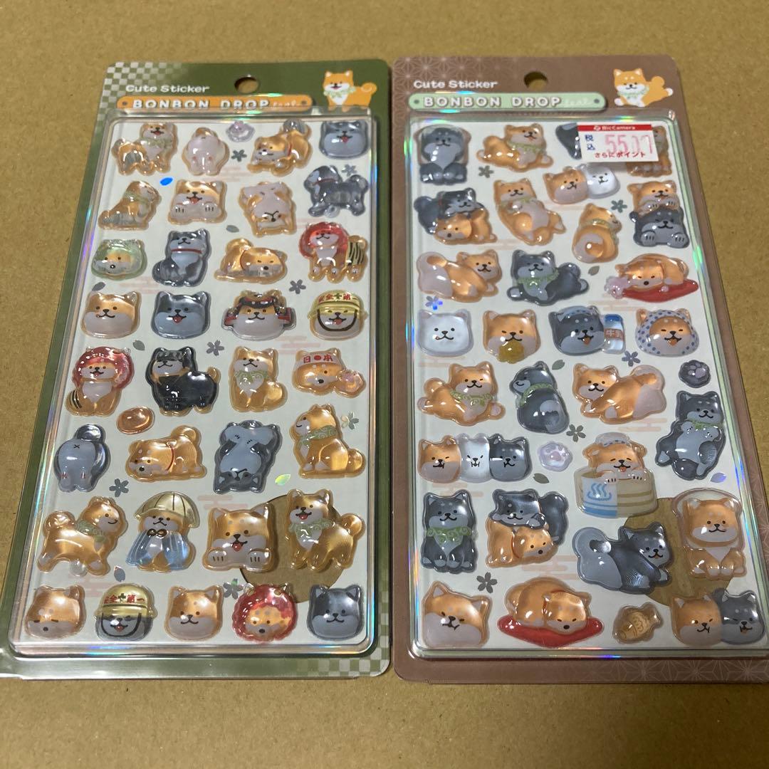 【正規品】ボンボンドロップシール　和柄　8種セット　たまごサンド　だるま　桜　犬