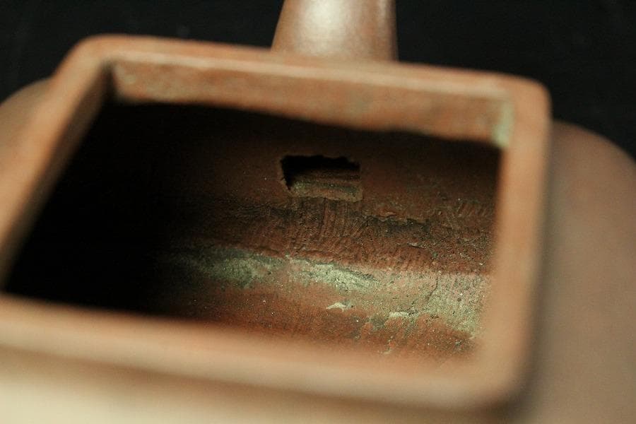 中国美術 紫泥 四方 茶器 急須 在銘 煎茶(K-YC688)