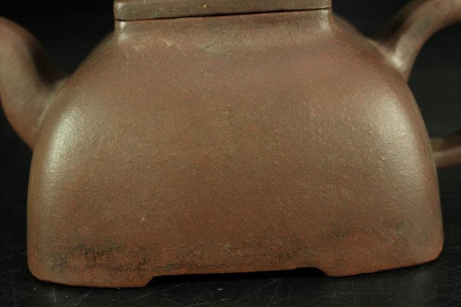 中国美術 紫泥 四方 茶器 急須 在銘 煎茶(K-YC688)