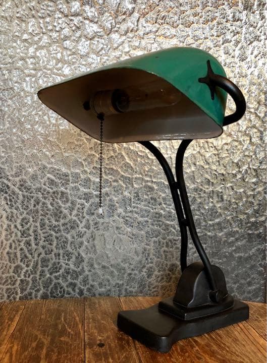 ヴィンテージランプ ホーロー シェード デスクランプ 卓上照明 バンカーズライト