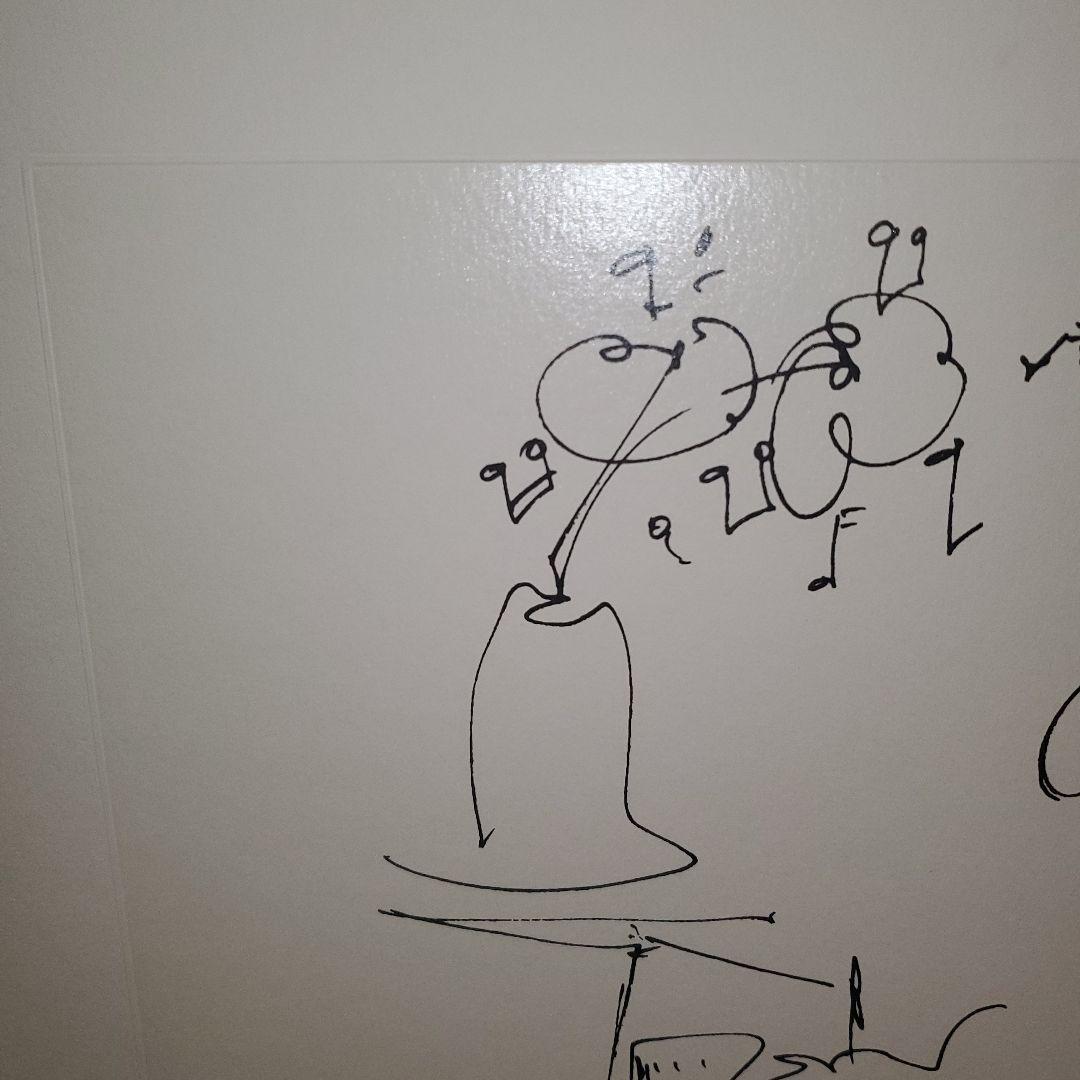 ジョンレノン、リトグラフ線画 鉛筆画 人物と植物