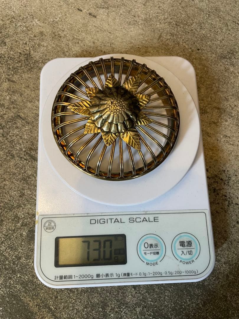 純銀　香炉　九谷焼？純銀73g 刻印あり