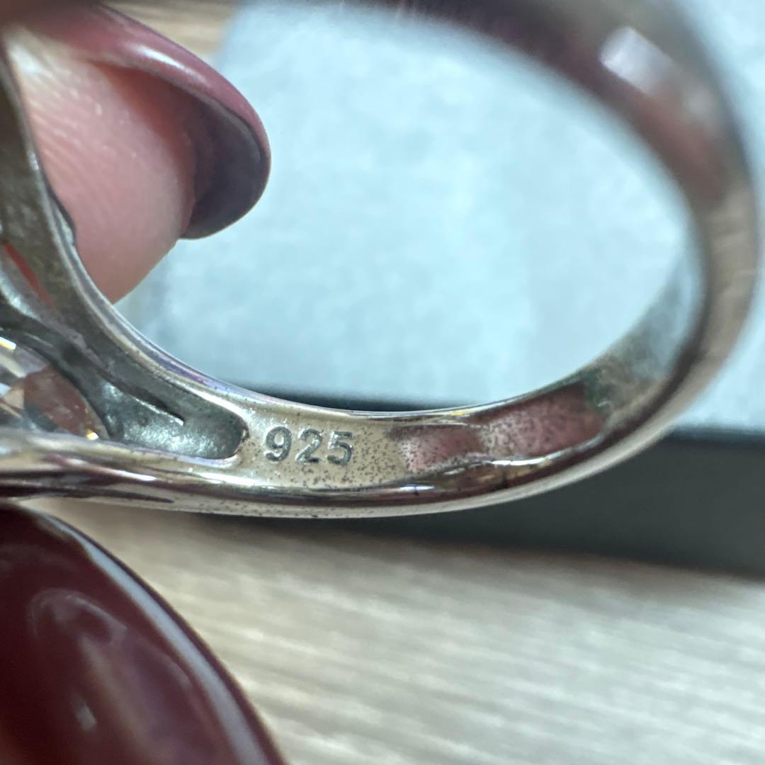 オレンジペアシェイプリング 925シルバー